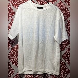 Fashion Nova White Smooth Textured Tee